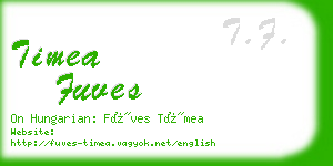 timea fuves business card